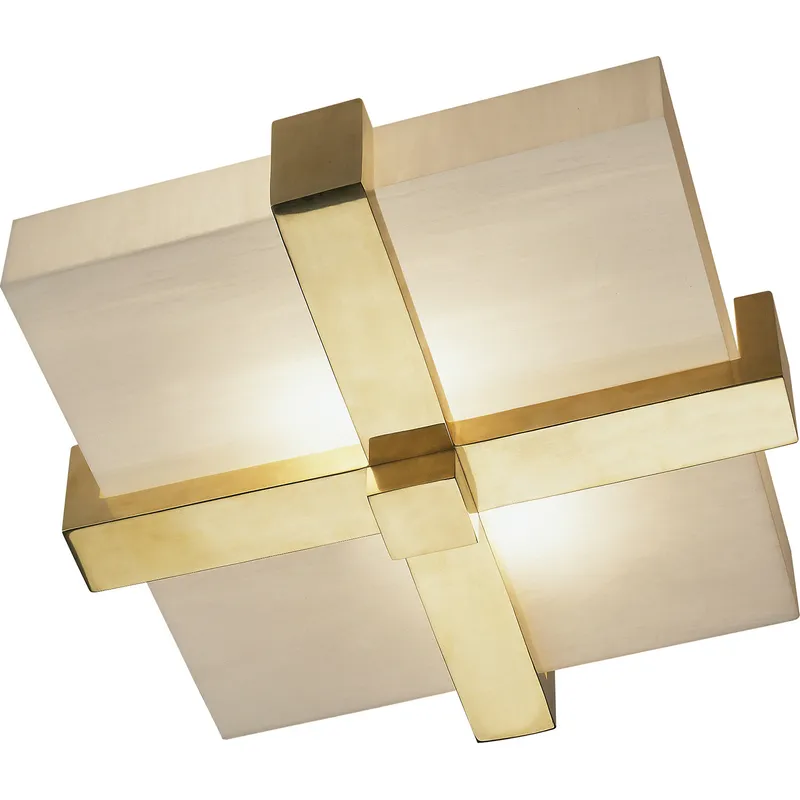 Doughnut 2 Light 16 inch Natural Brass Flushmount Ceiling Light in Marbelized Glass