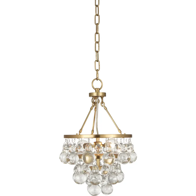 Bling 2 Light 11.25 inch Antique Brass Pendant Ceiling Light