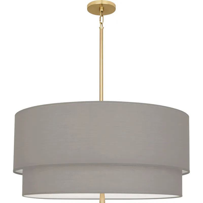 Decker 3 Light 30 inch Modern Brass Pendant Ceiling Light in Smoke Gray