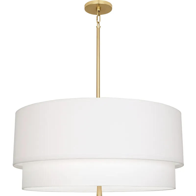 Decker 3 Light 30 inch Modern Brass Pendant Ceiling Light in Ascot White