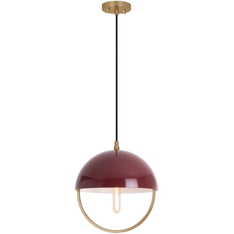 Mavisten Edition Copernica LED 12.25 inch Lacquered Burnished Brass Pendant Ceiling Light in Oxblood