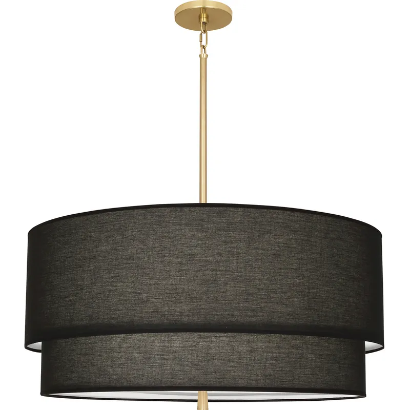 Decker 3 Light 30 inch Modern Brass Pendant Ceiling Light in Raven Black
