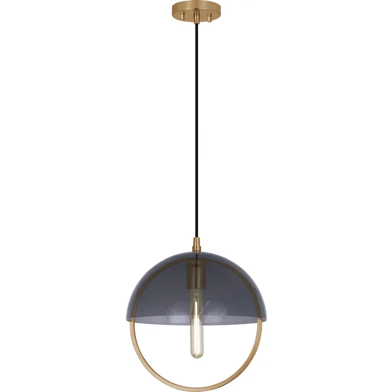Mavisten Edition Copernica 1 Light 12.25 inch Lacquered Burnished Brass Pendant Ceiling Light in Smoked Glass