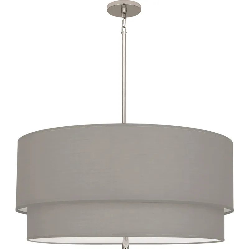 Decker 3 Light 30 inch Polished Nickel Pendant Ceiling Light in Smoke Gray