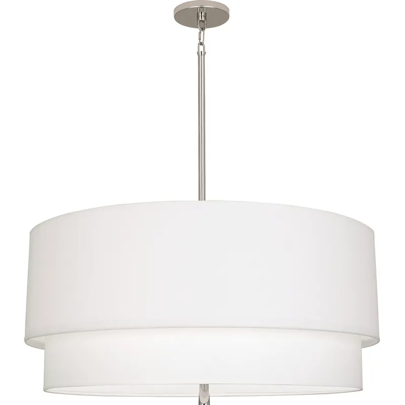 Decker 3 Light 30 inch Polished Nickel Pendant Ceiling Light in Ascot White