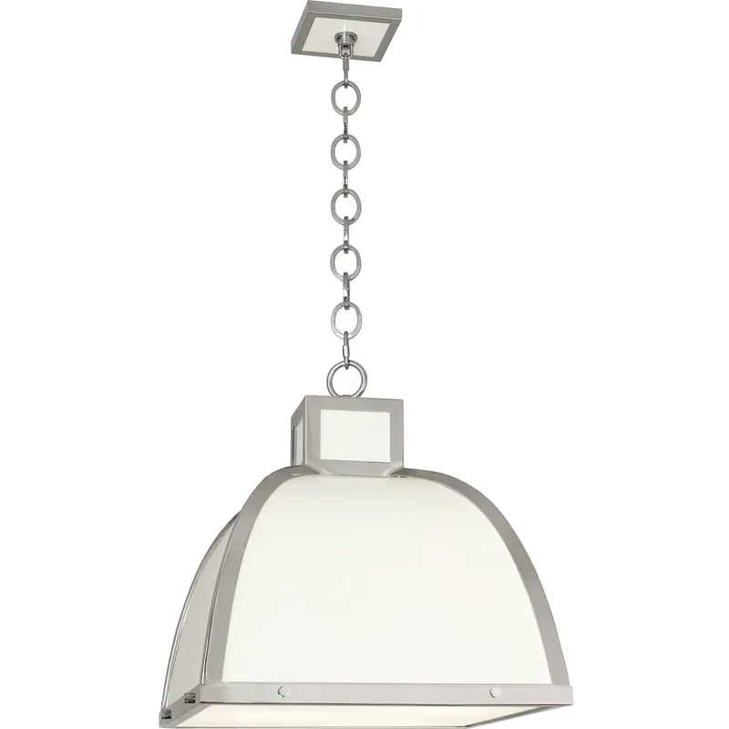 Ranger 3 Light 17.5 inch Gloss White Pendant Ceiling Light in Polished Nickel