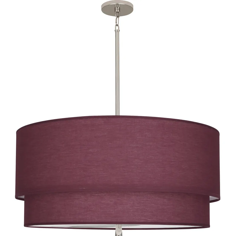 Decker 3 Light 30 inch Polished Nickel Pendant Ceiling Light in Vintage Wine