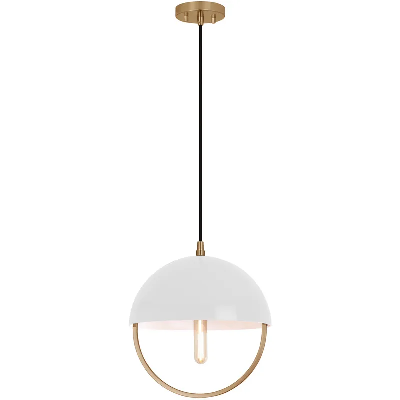 Mavisten Edition Copernica LED 12.25 inch Lacquered Burnished Brass Pendant Ceiling Light in White