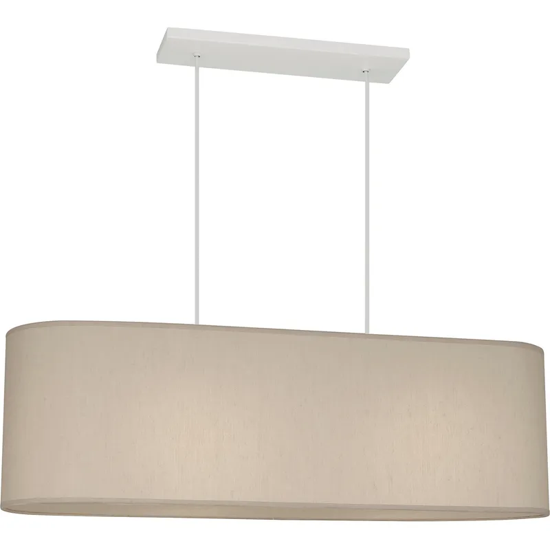 Elena 2 Light 36 inch Painted White Pendant Ceiling Light in Bone Dupioni