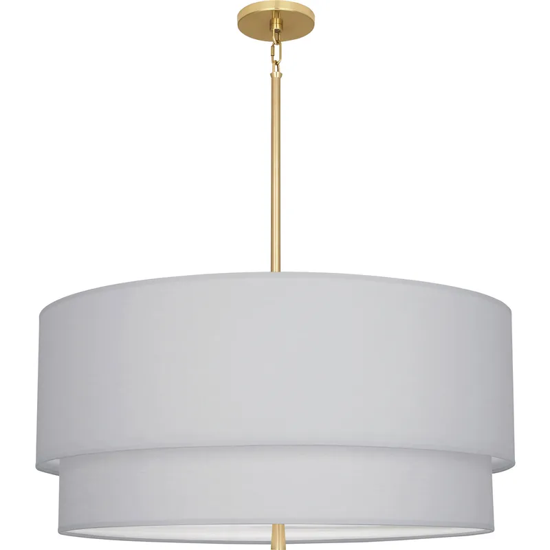 Decker 3 Light 30 inch Modern Brass Pendant Ceiling Light in Pearl Gray