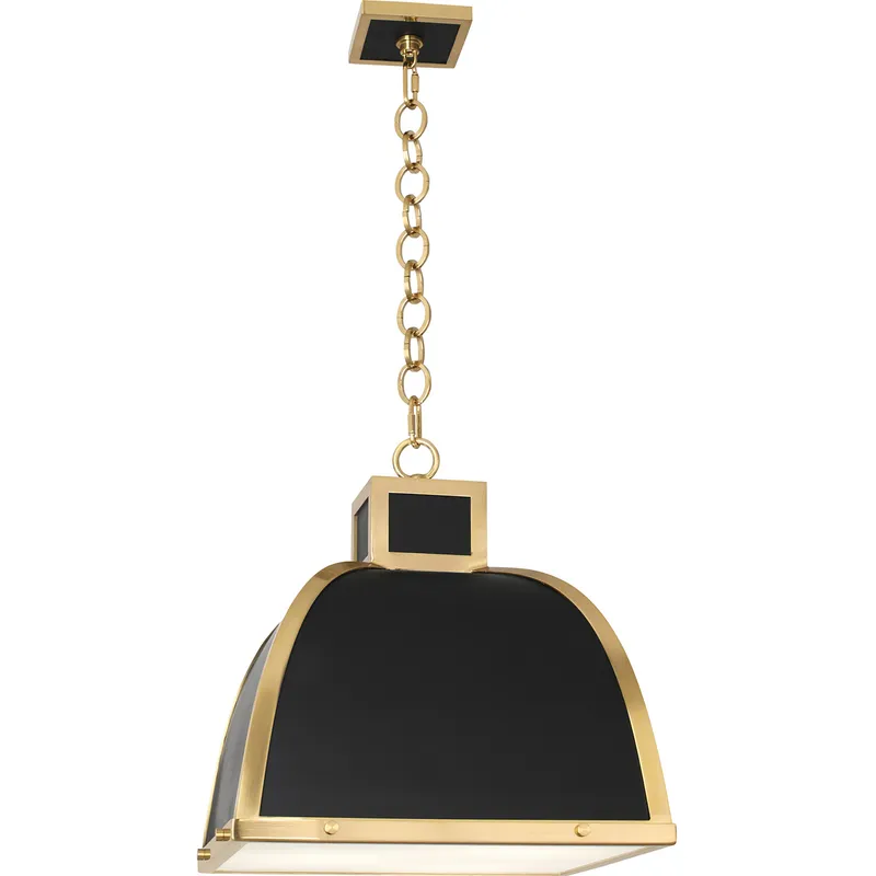 Ranger 3 Light 17.5 inch Matte Black Pendant Ceiling Light in Modern Brass