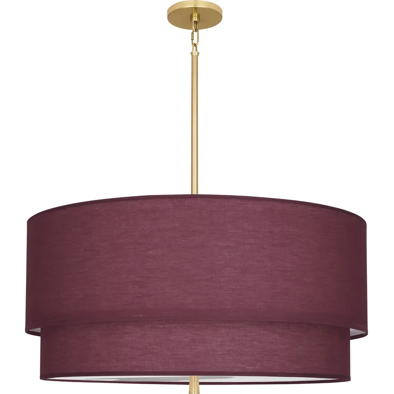 Decker 3 Light 30 inch Modern Brass Pendant Ceiling Light in Vintage Wine