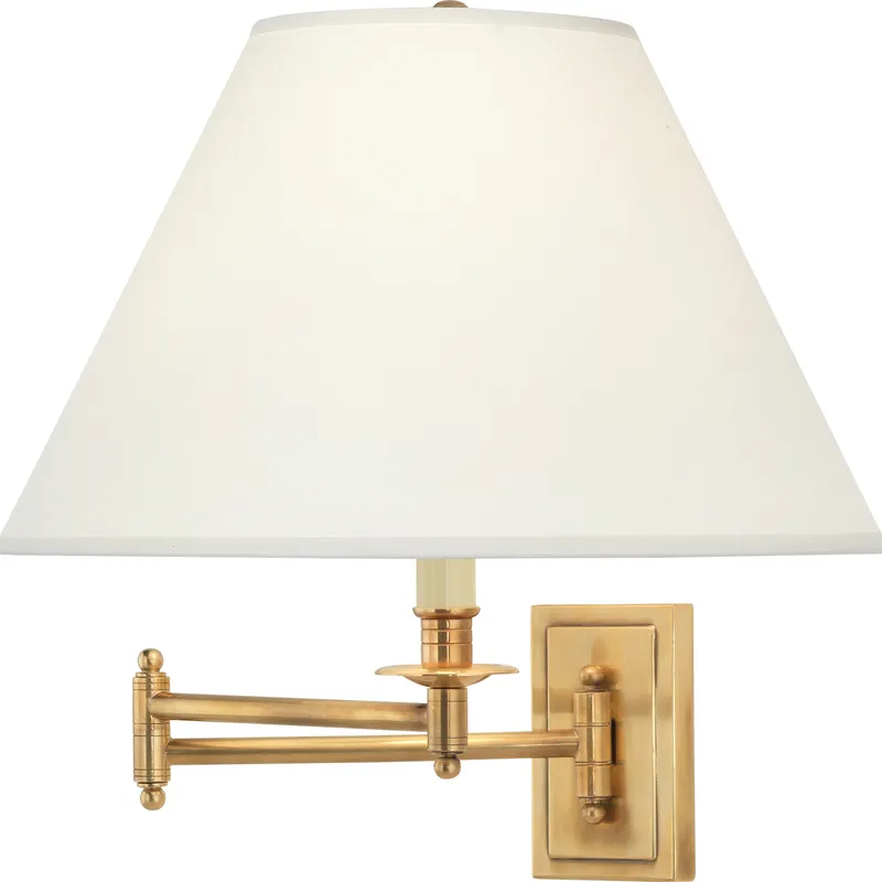 Kinetic 23 inch 150 watt Antique Brass Wall Swinger Wall Light in Ascot Bone