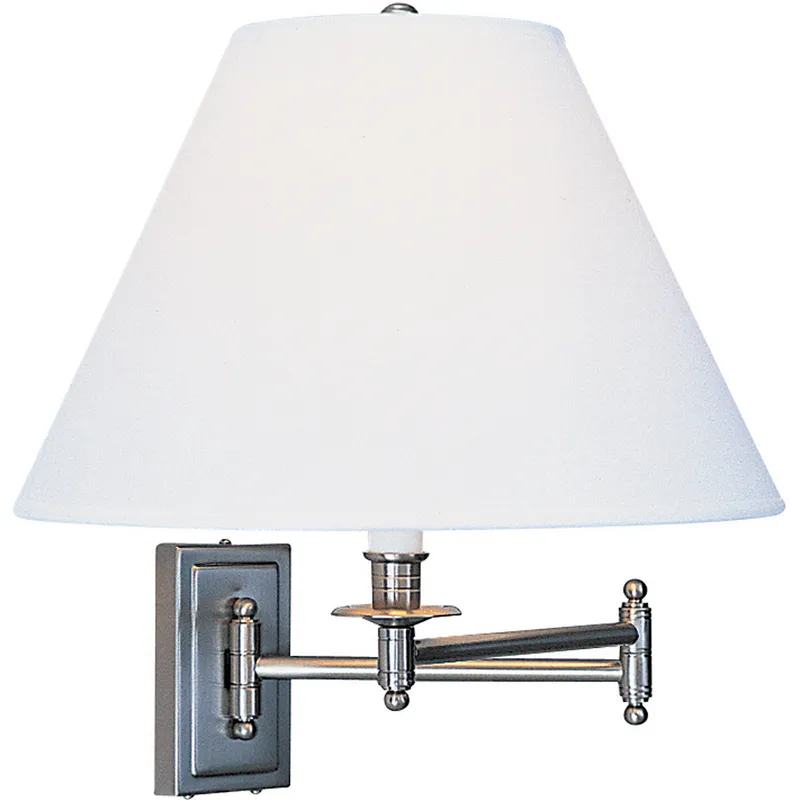 Kinetic 14 inch 150 watt Brushed Chrome Wall Swinger Wall Light in Ascot White