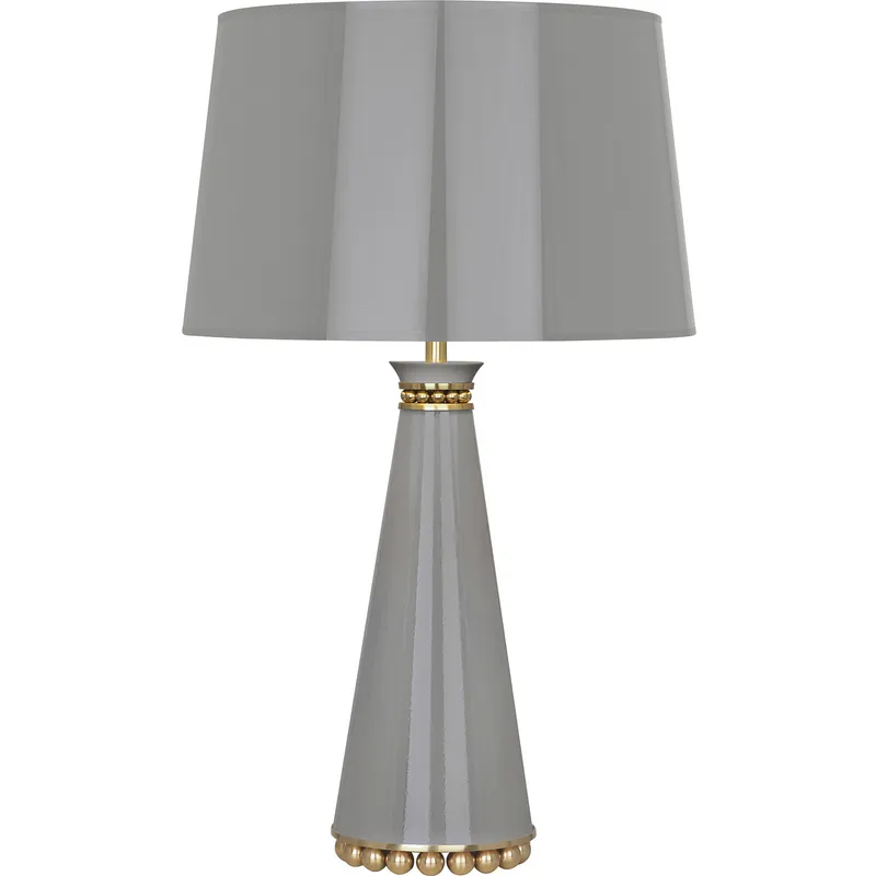 Pearl 29.38 inch 150 watt Smoky Taupe Table Lamp Portable Light in Modern Brass, Smoky Taupe with Gold