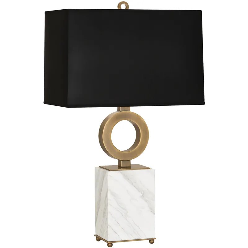 Oculus 28 inch 150 watt Warm Brass Table Lamp Portable Light in Black With White