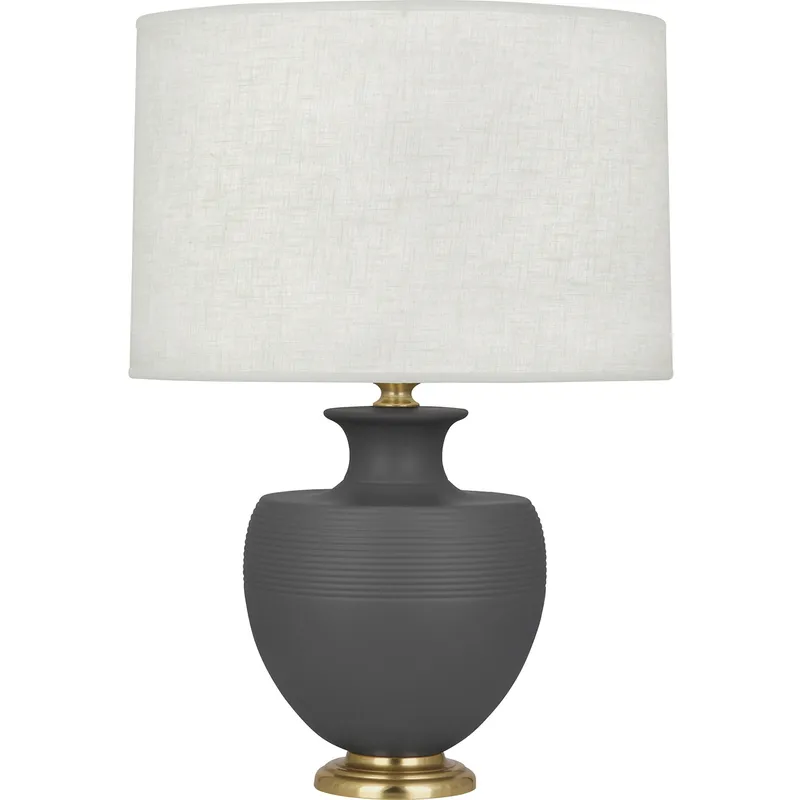 Michael Berman Atlas 25.25 inch 150 watt Matte Ash Table Lamp Portable Light in Modern Brass