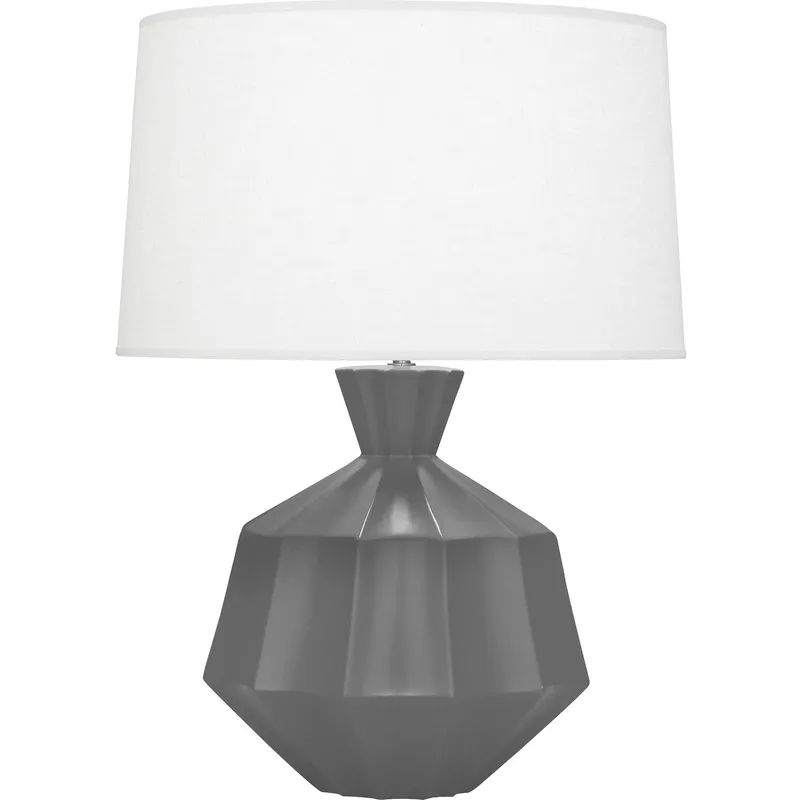 Orion 27 inch 150 watt Matte Ash Table Lamp Portable Light, Polished Nickel Accents