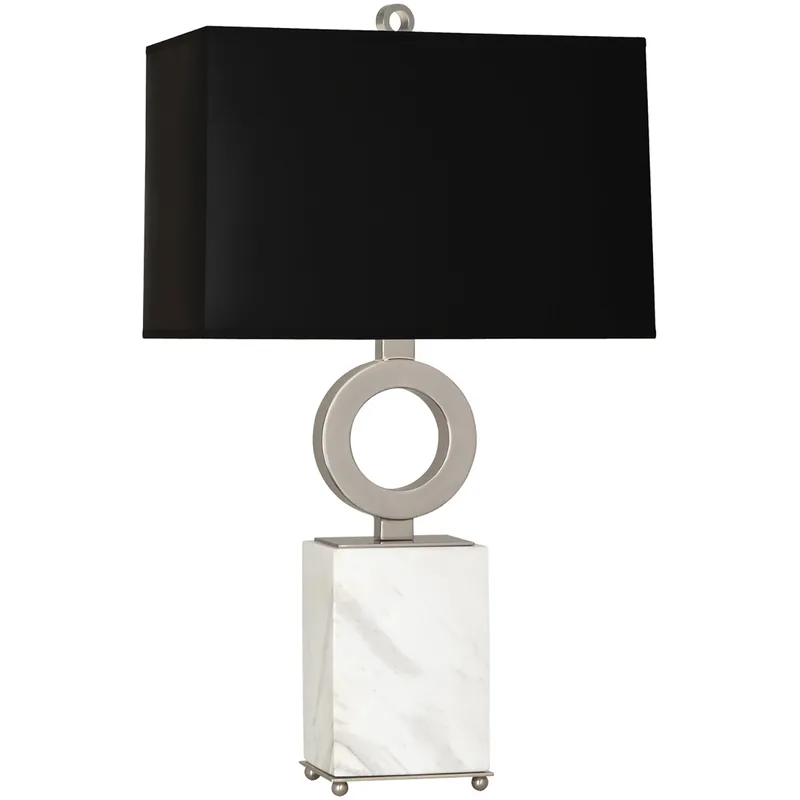 Oculus 28 inch 150 watt Antique Silver Table Lamp Portable Light in Black With White