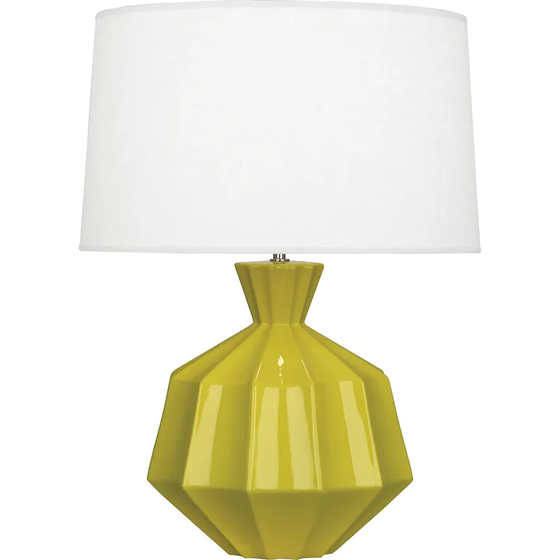 Orion 27 inch 150 watt Citron Table Lamp Portable Light, Polished Nickel Accents