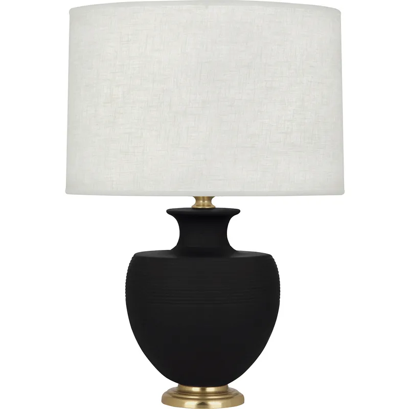 Michael Berman Atlas 25.25 inch 150 watt Matte Dark Coal Table Lamp Portable Light in Modern Brass