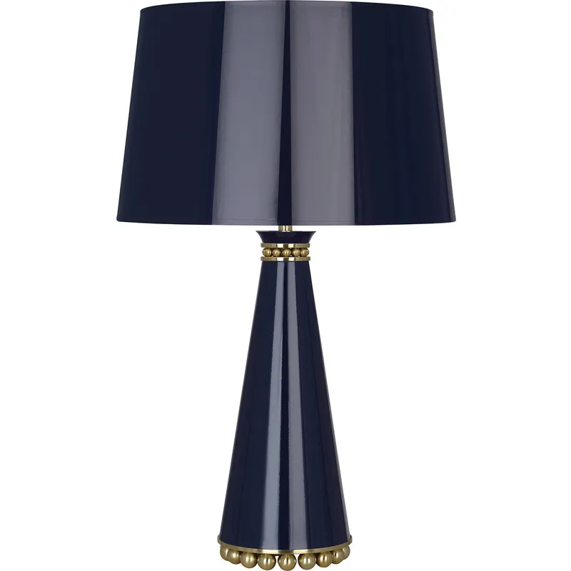 Pearl 29.38 inch 150 watt Midnight Blue Table Lamp Portable Light in Modern Brass, Midnight Blue With Gold