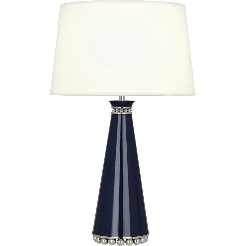 Pearl 29.38 inch 150 watt Midnight Blue Table Lamp Portable Light in Polished Nickel, Fondine