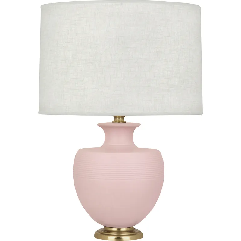 Michael Berman Atlas 25.25 inch 150 watt Matte Woodrose Table Lamp Portable Light in Modern Brass