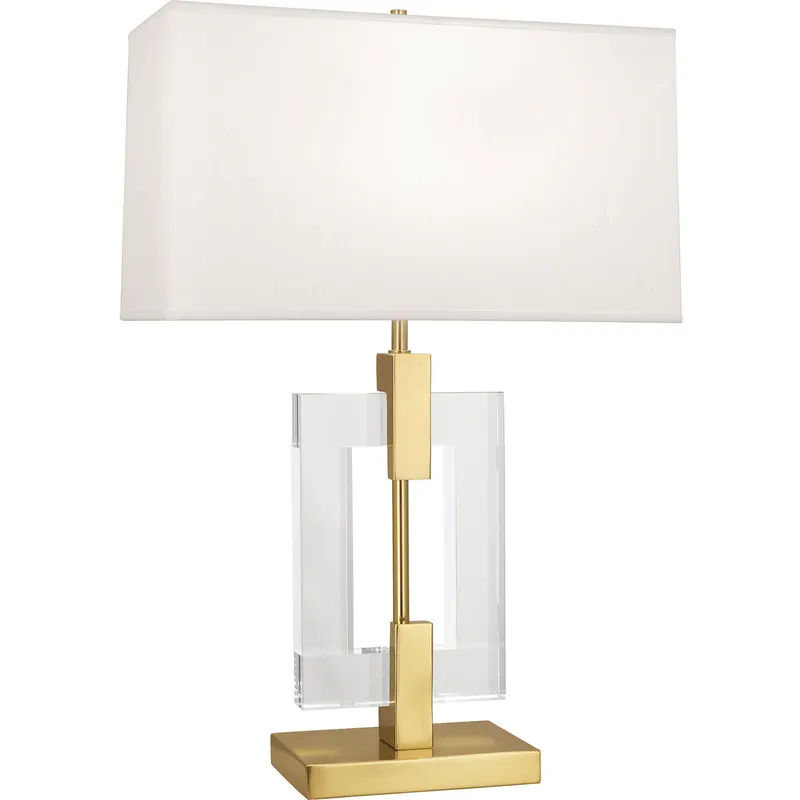 Lincoln 29 inch 150 watt Modern Brass Table Lamp Portable Light in Pearl Dupioni
