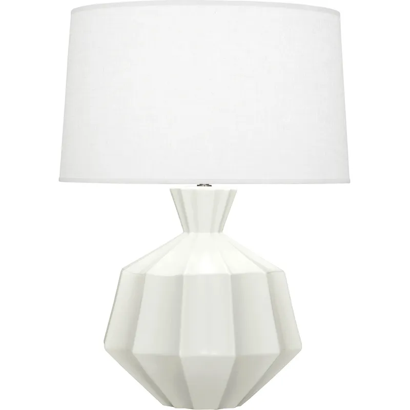 Orion 27 inch 150 watt Matte Lily Table Lamp Portable Light, Polished Nickel Accents