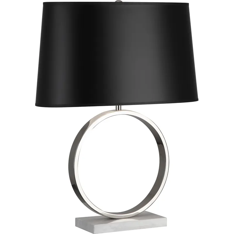 Logan 24.5 inch 150 watt Polished Nickel Table Lamp Portable Light in Black With Matte Silver