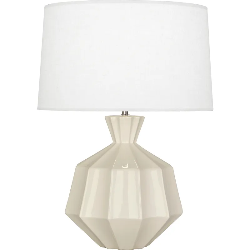 Orion 27 inch 150 watt Bone Table Lamp Portable Light, Polished Nickel Accents