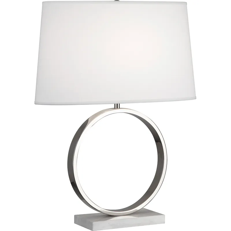 Logan 24.5 inch 150 watt Polished Nickel Table Lamp Portable Light in Ascot White