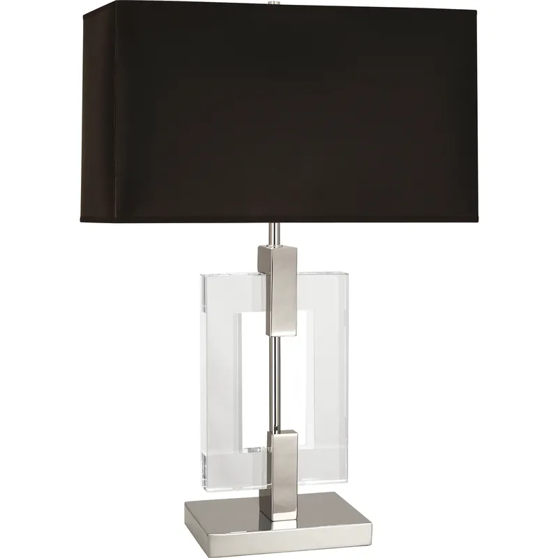 Lincoln 29 inch 150 watt Polished Nickel Table Lamp Portable Light in Black With Matte Silver