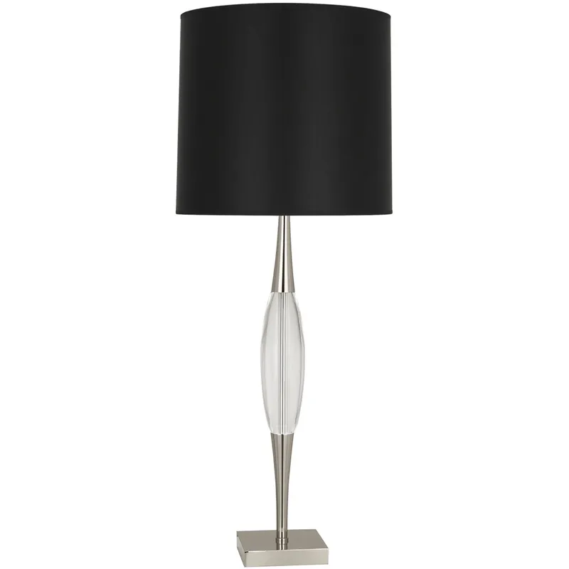 Juno 37 inch 150 watt Polished Nickel Table Lamp Portable Light in Black With Matte Silver