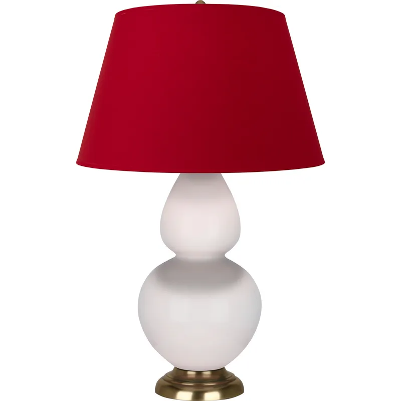 Double Gourd 31 inch 150 watt Rose Water with Antique Brass Table Lamp Portable Light in Rose Red with Ink Black