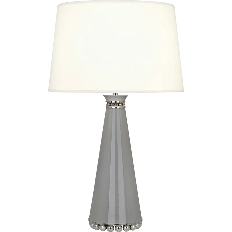 Pearl 29.38 inch 150 watt Smoky Taupe Table Lamp Portable Light in Polished Nickel, Fondine