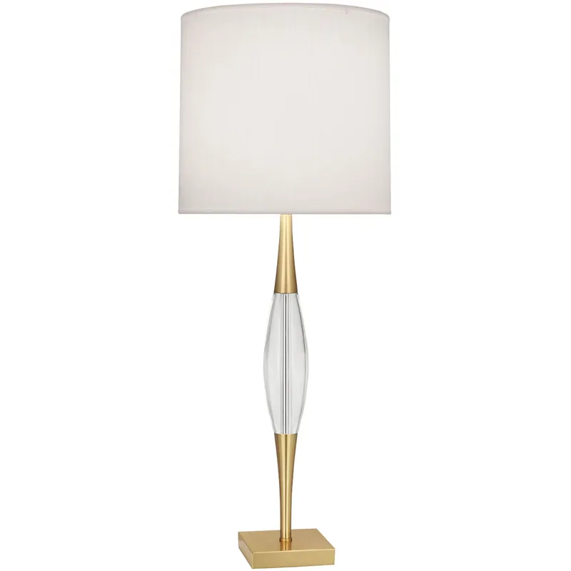 Juno 37 inch 150 watt Modern Brass Table Lamp Portable Light in Pearl Dupioni