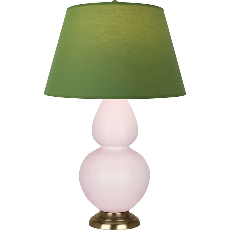 Double Gourd 31 inch 150 watt Rose Water with Antique Brass Table Lamp Portable Light in Tea Green with Taupe