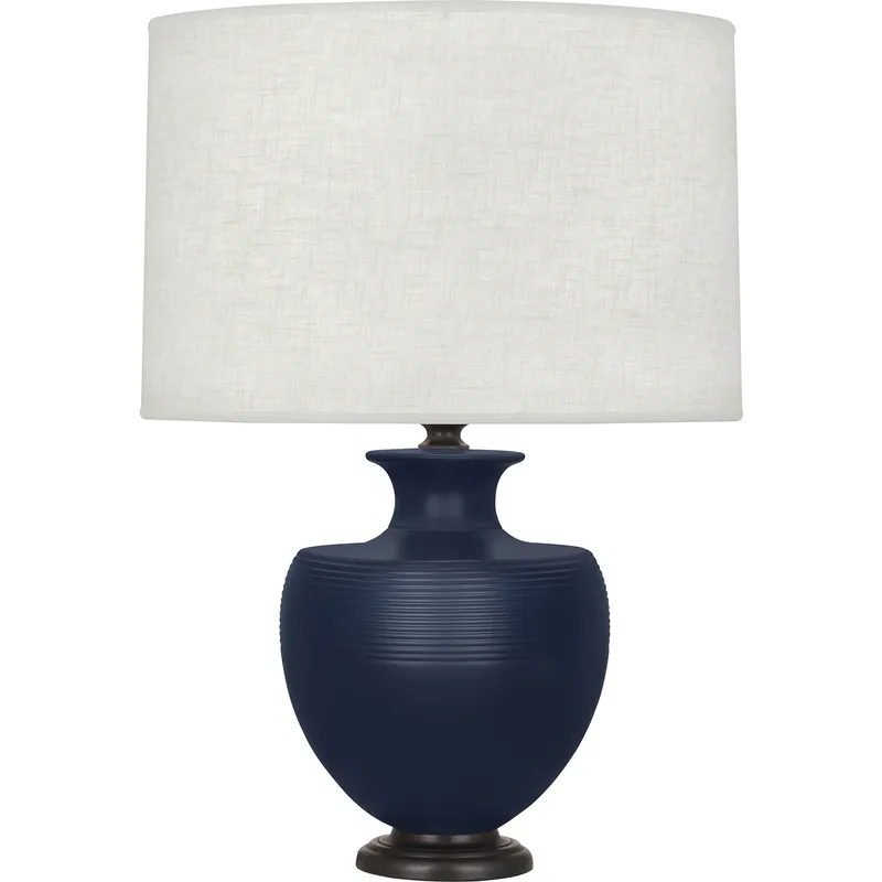 Michael Berman Atlas 25.25 inch 150 watt Matte Midnight Blue Table Lamp Portable Light in Deep Patina Bronze
