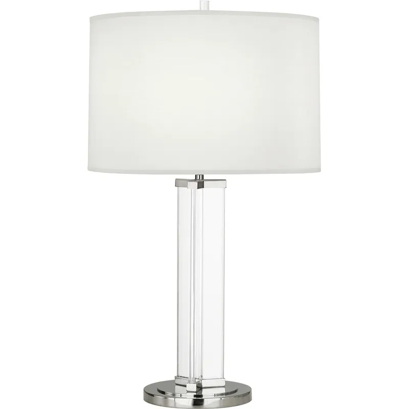 Fineas 28.75 inch 150 watt Clear Glass with Polished Nickel Table Lamp Portable Light in Ascot White