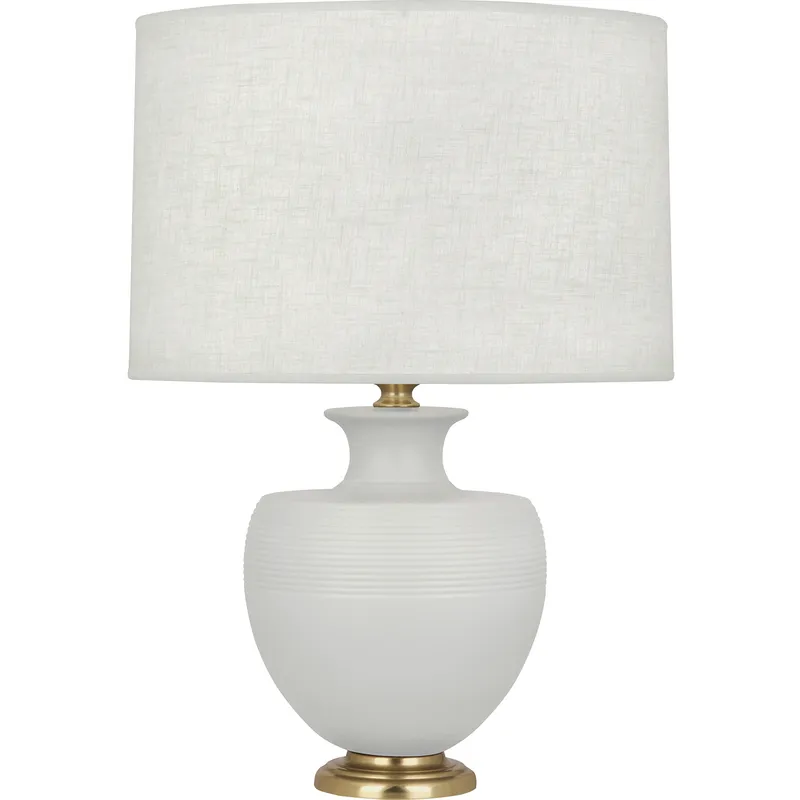Michael Berman Atlas 25.25 inch 150 watt Matte Dove Table Lamp Portable Light in Modern Brass