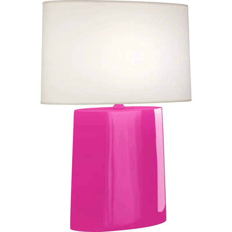 Victor 26.25 inch 100 watt Razzle Rose Glaze Table Lamp Portable Light