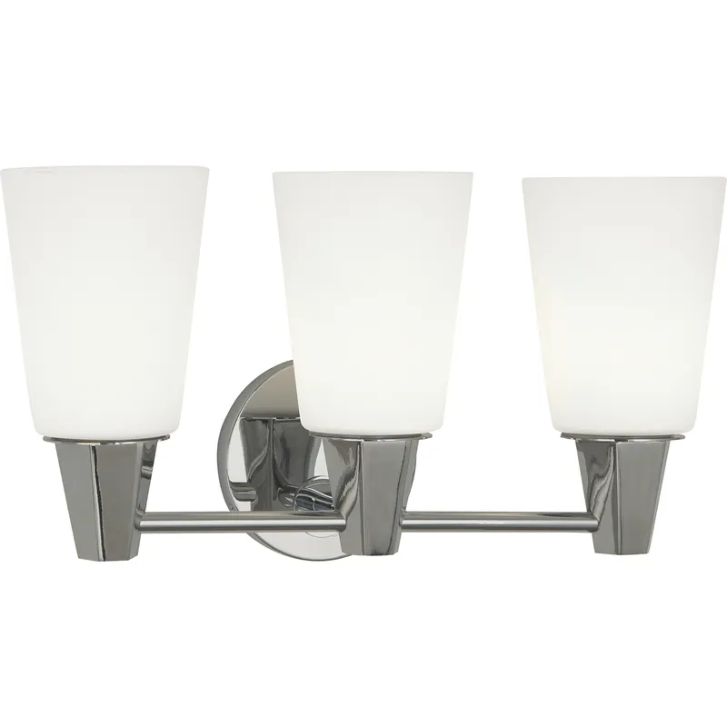 Wheatley 3 Light 17.25 inch Polished Chrome Wall Sconce Wall Light in Cased White Glass