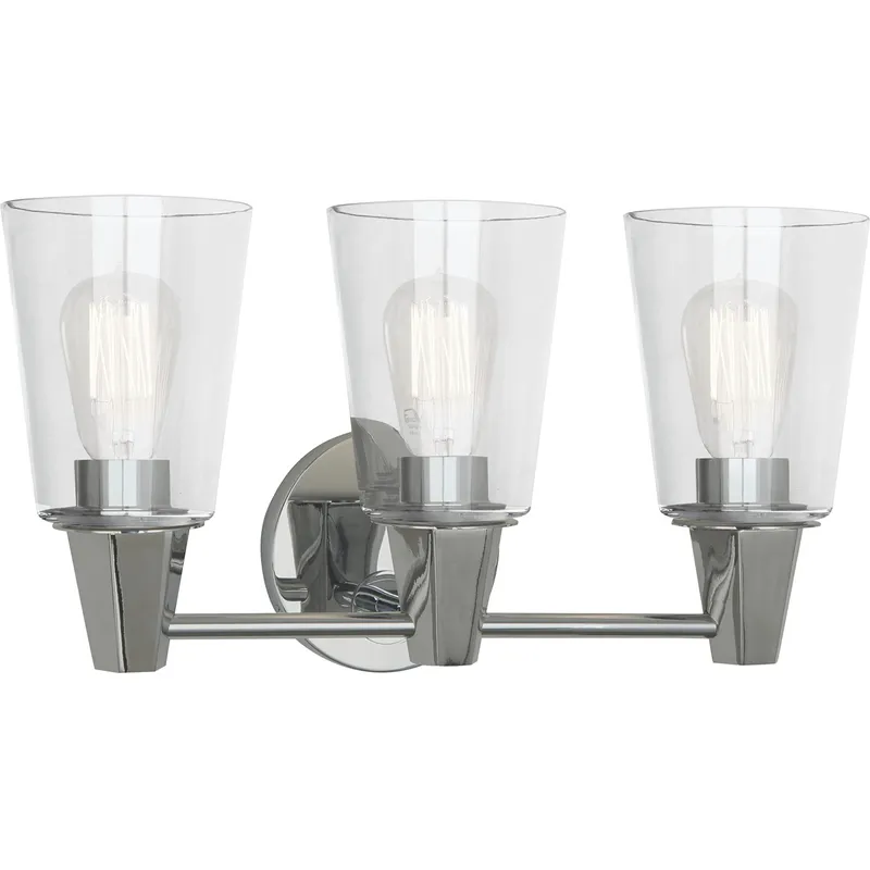 Wheatley 3 Light 17.25 inch Polished Chrome Wall Sconce Wall Light in Clear Glass