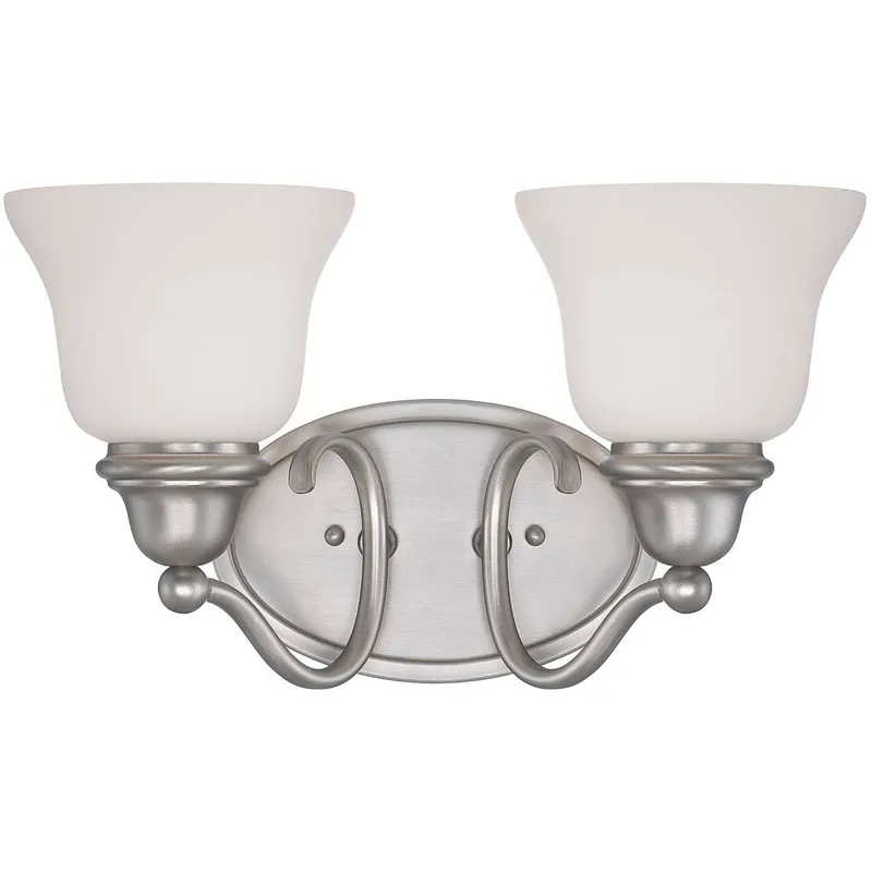Yates 2 Light 15 inch Pewter Bathroom Vanity Light Wall Light, Essentials