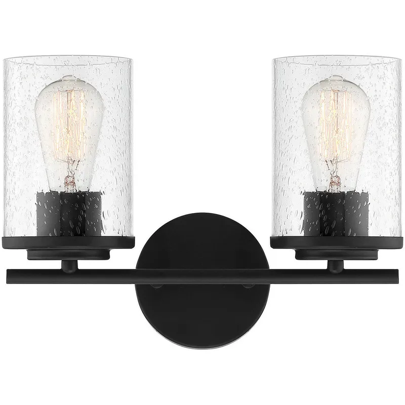 Marshall 2 Light 13.25 inch Black Bathroom Vanity Light Wall Light, Essentials