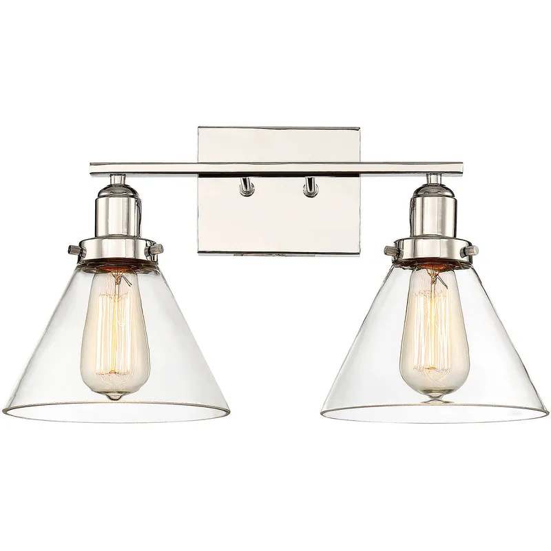 Drake 2 Light 17.75 inch Polished Nickel Bathroom Vanity Light Wall Light, Essentials
