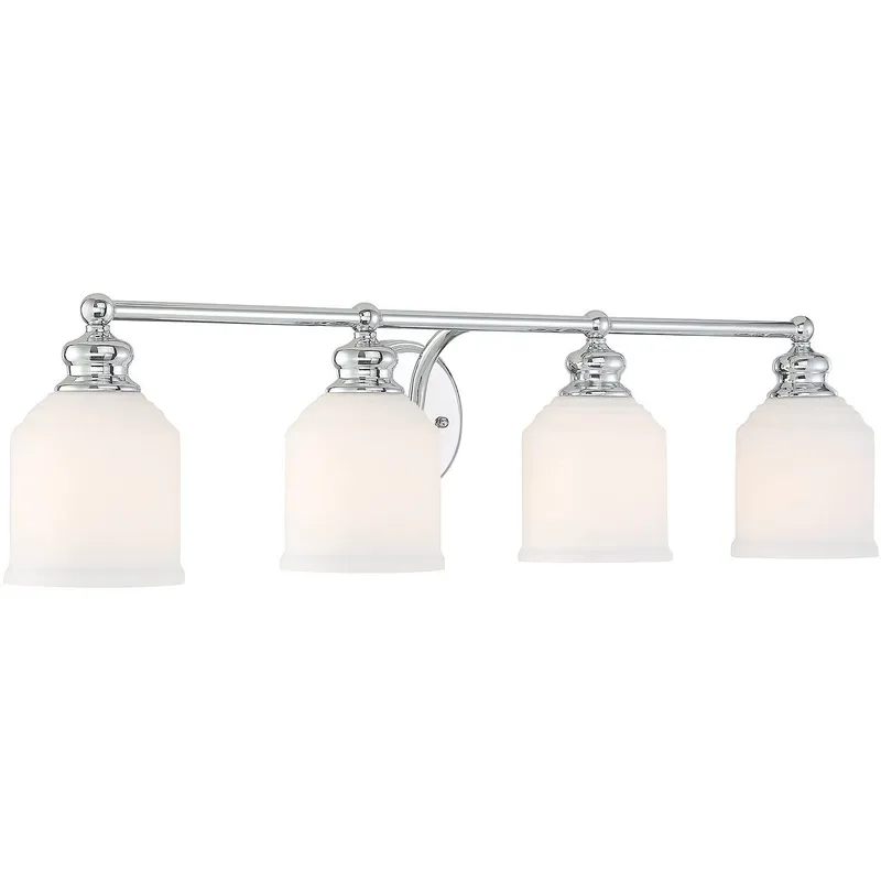 Melrose 4 Light 33.5 inch Polished Chrome Bathroom Vanity Light Wall Light, Essentials