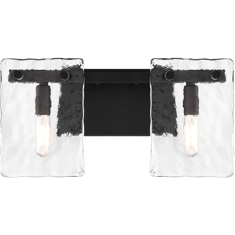 Genry 2 Light 15.25 inch Black Bathroom Vanity Light Wall Light